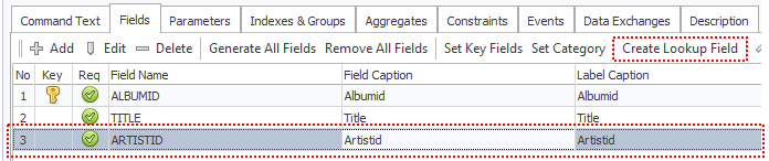 Select and Click - Create Lookup Field