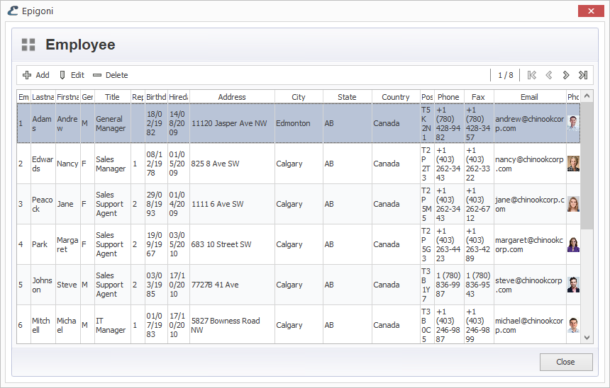 Preview Employee Dataset