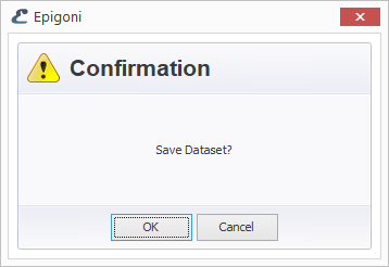 Dialog Save Dataset