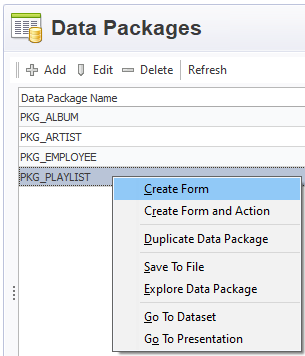 PKG_PLAYLIST – Generate Form