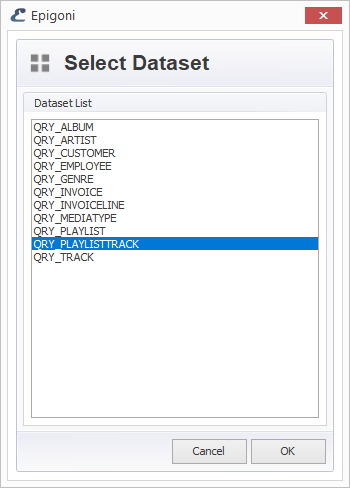 Select Dataset QRY_PLAYLISTTRACK